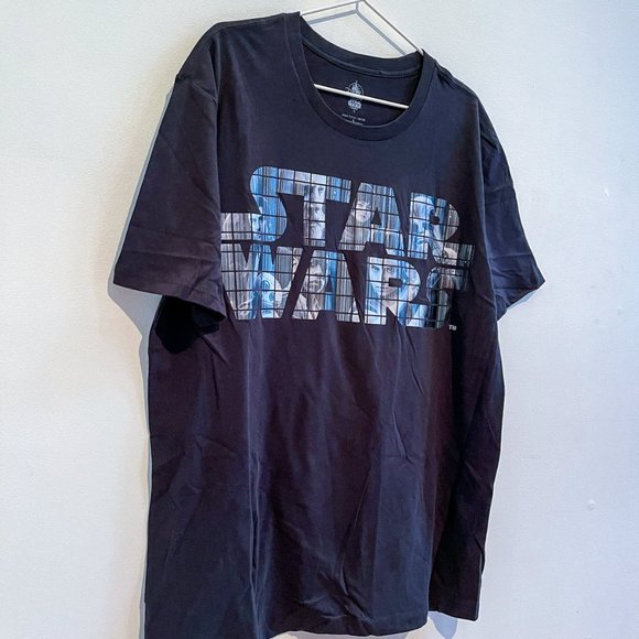 Disney Store Star Wars Lucasfilm Black Graphic Silver Lettering Tshirt Tee Sz XL - Picture 4 of 8